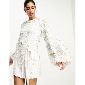 ASOS Cream Sequin/Paillette Mini Dress